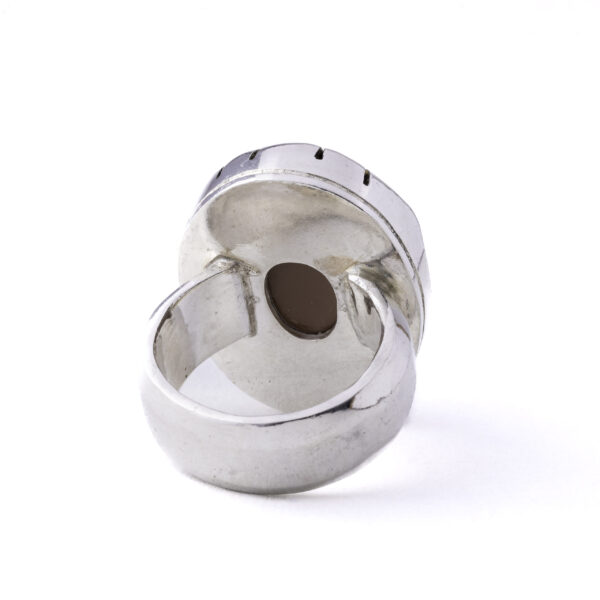 BAGUE AGATE YÉMÉNITE SOULAYMENI L'ŒIL DU LOUP – Image 2