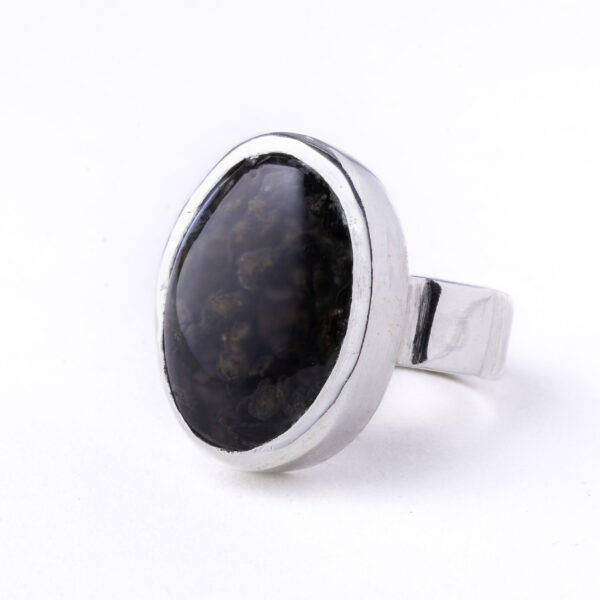 BAGUE AGATE YÉMÉNITE MOUSAWER NOIR BRILLANT