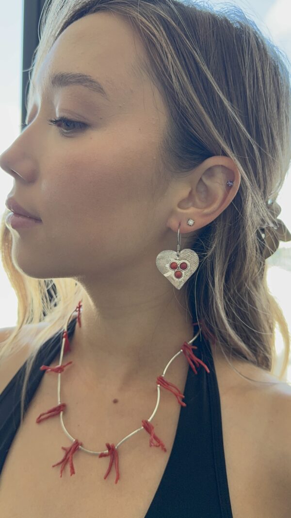 Collier en argent 925 avec branches de corail rouge – Pièce artisanale unique – Image 3