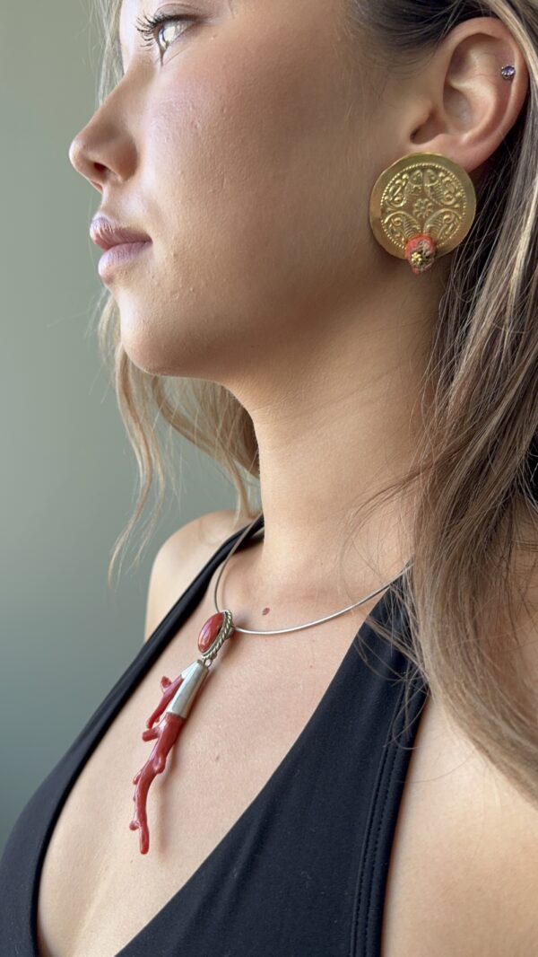 Collier BRANCHE NATURELLE EN CORAIL ROUGE – Image 5