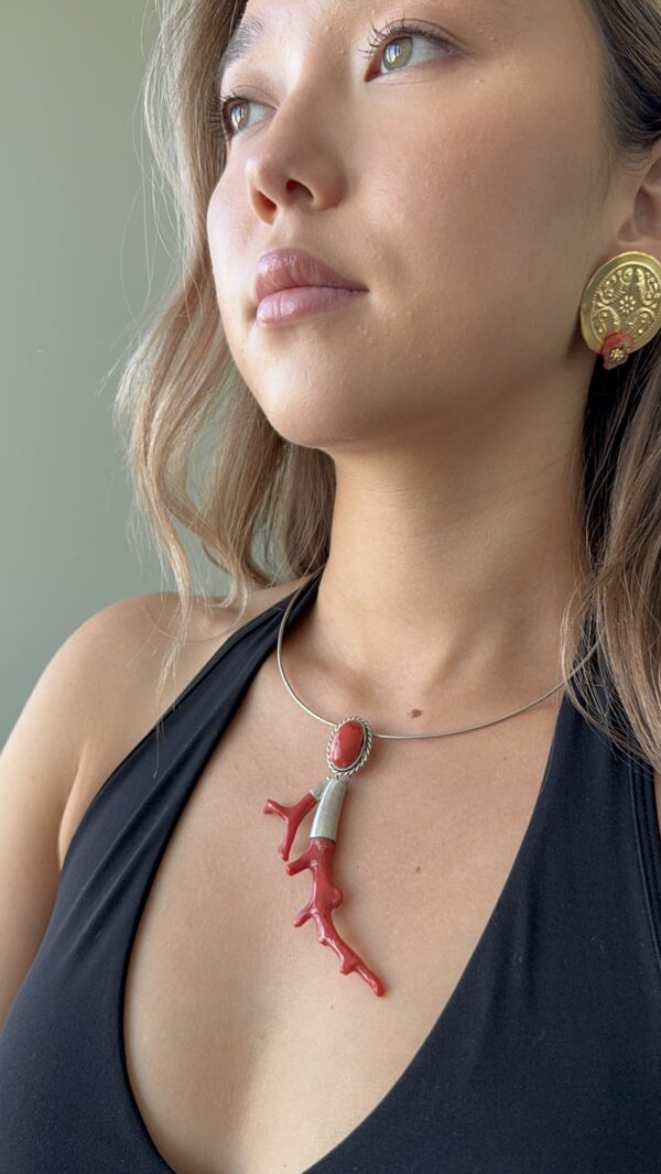 Collier BRANCHE NATURELLE EN CORAIL ROUGE – Image 4