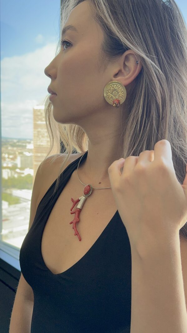 Collier BRANCHE NATURELLE EN CORAIL ROUGE – Image 3