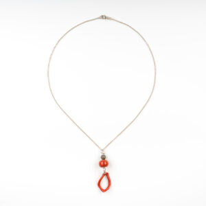 Collier naturel en corail rouge et argent – Artisanat unique