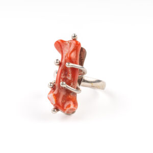 BAGUE EN COURAIL ROUGE BRANCHE NATUREL