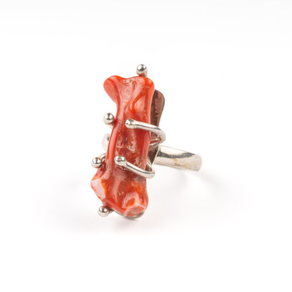 BAGUE EN COURAIL ROUGE BRANCHE NATUREL