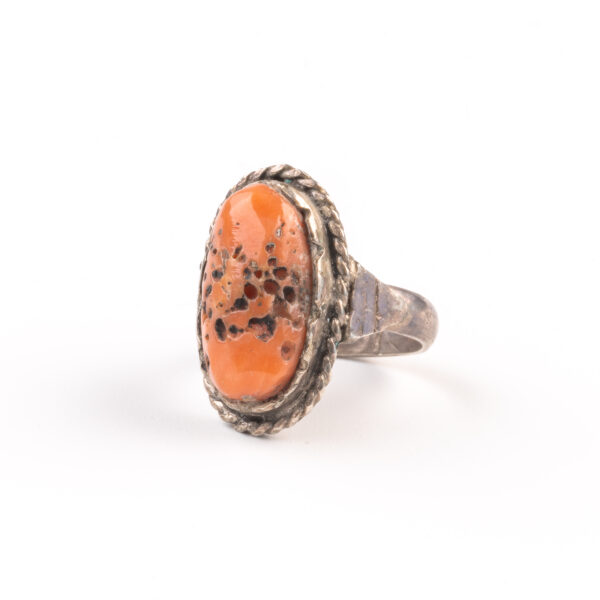 BAGUE CORAIL COULERU ORANGE ARTISANALE