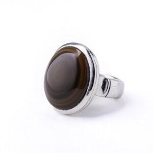 Bague d’exception en Agate Yamani Suleimani – Argent 980 artisanal